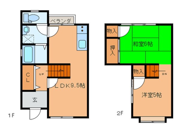 山科区東野霜尾様貸家の物件間取画像